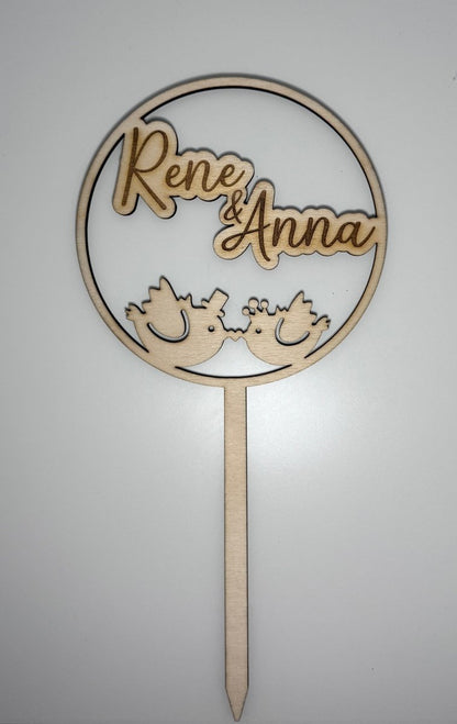 Caketopper Hochzeitstauben - Lovelettering