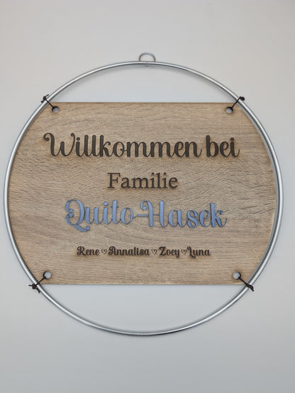 Willkommensschild Familie - Lovelettering
