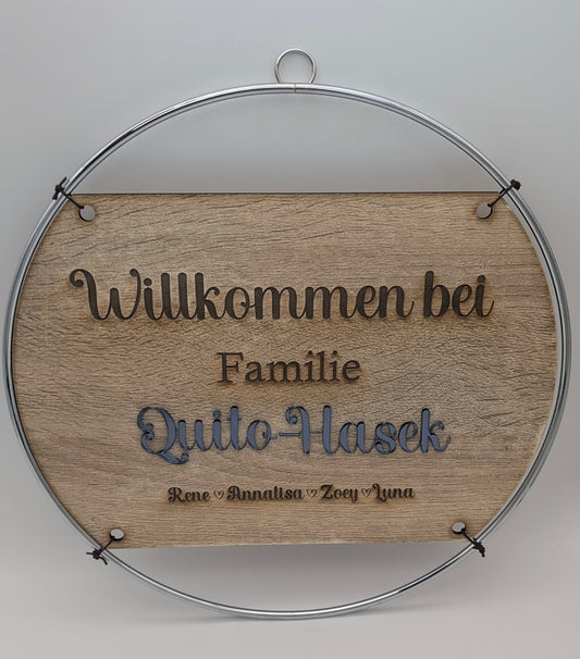 Willkommensschild Familie - Lovelettering